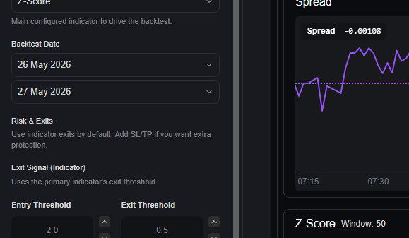 Strategy builder screenshot